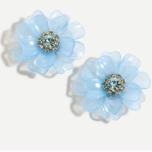 J. Crew Full Bloom Earrings- Blue